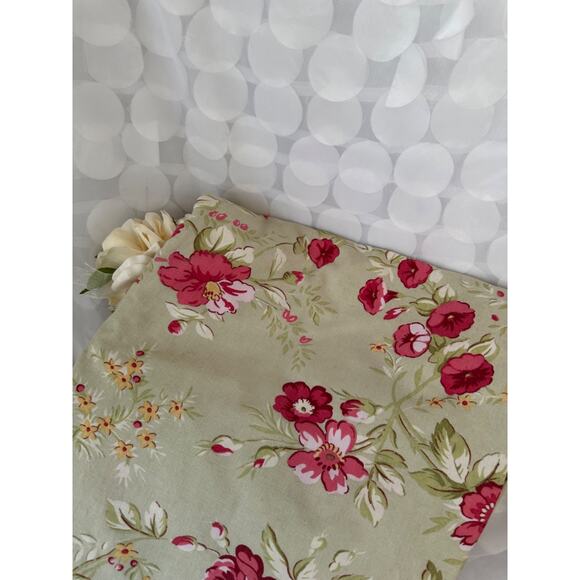 Pottery Barn LINEN blend TWIN Manchester Rose Green Duvet COVER French Country - Picture 10 of 11